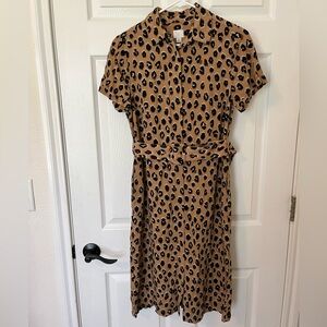 Printed Midi Dress with Pockets